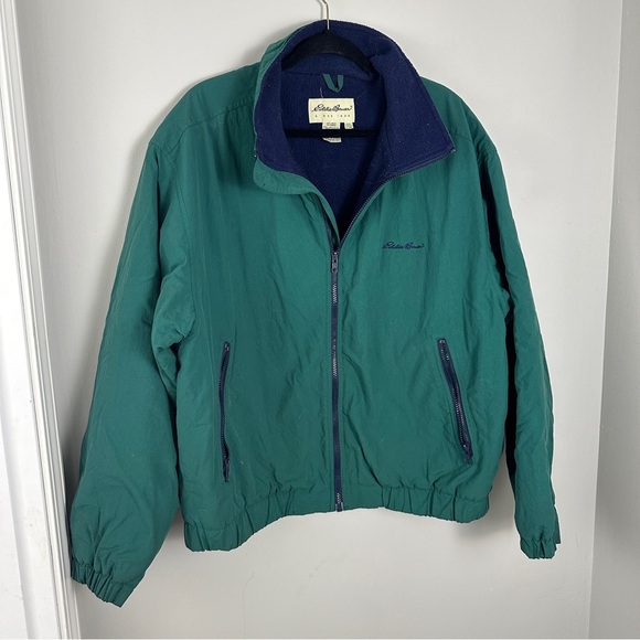 Eddie Bauer Other - Vintage Eddie Bauer Fleece Lined Jacket Size Large 90’s Green Blue Fleece